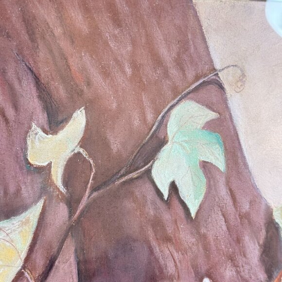 Vintage Unique Framed Fox Family Original Painting Artwork 22"x 25" - Picture 9 of 16